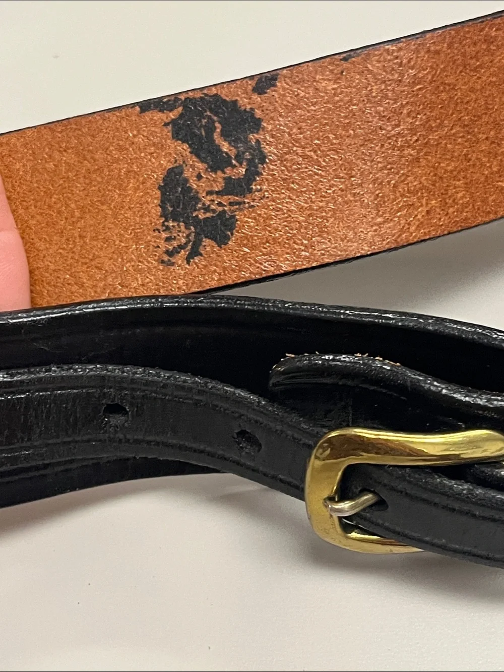 Don Hume Men’s Black Leather Duty Ranger Belt w/ Brass Buckle size 42